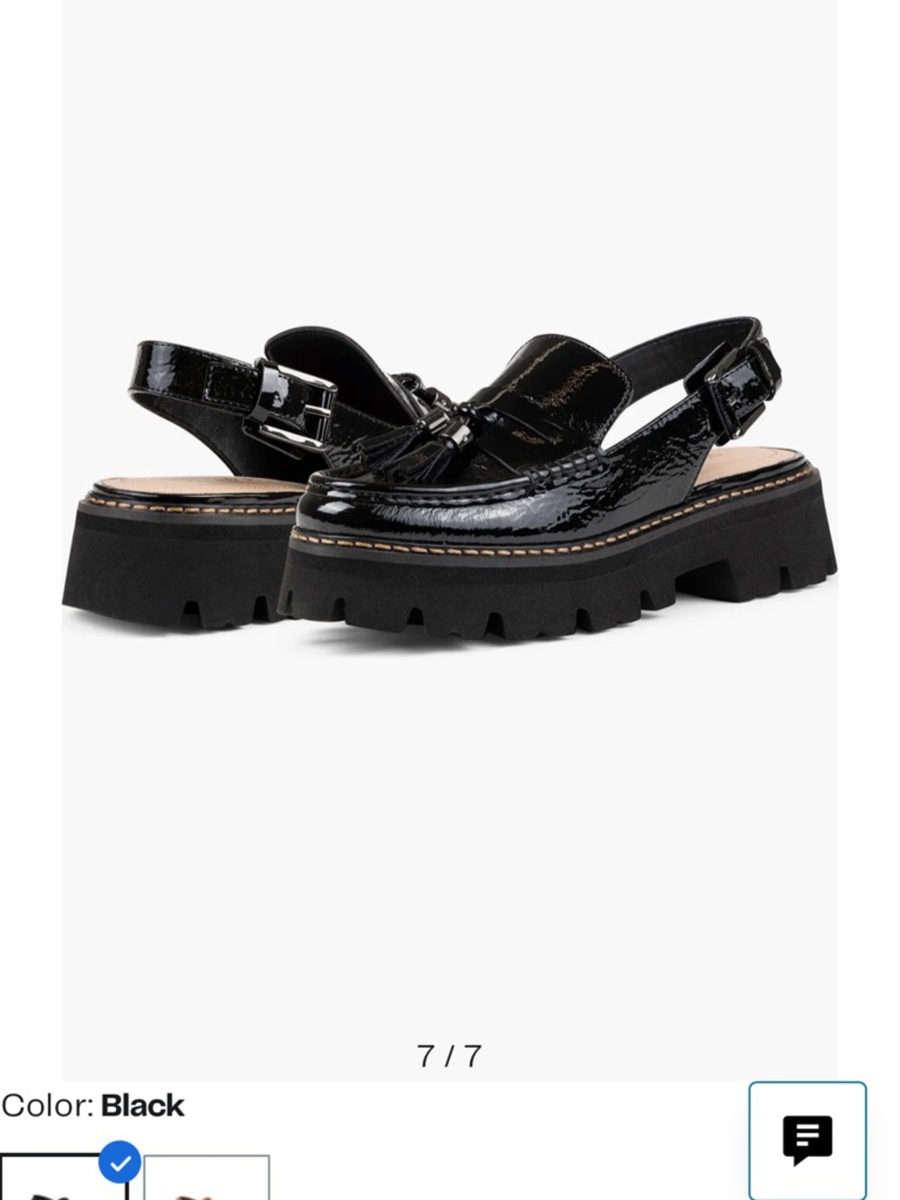 Donald J. Pliner Black Patent Tassel Slingback Lug Loafer - Picture 7 of 11